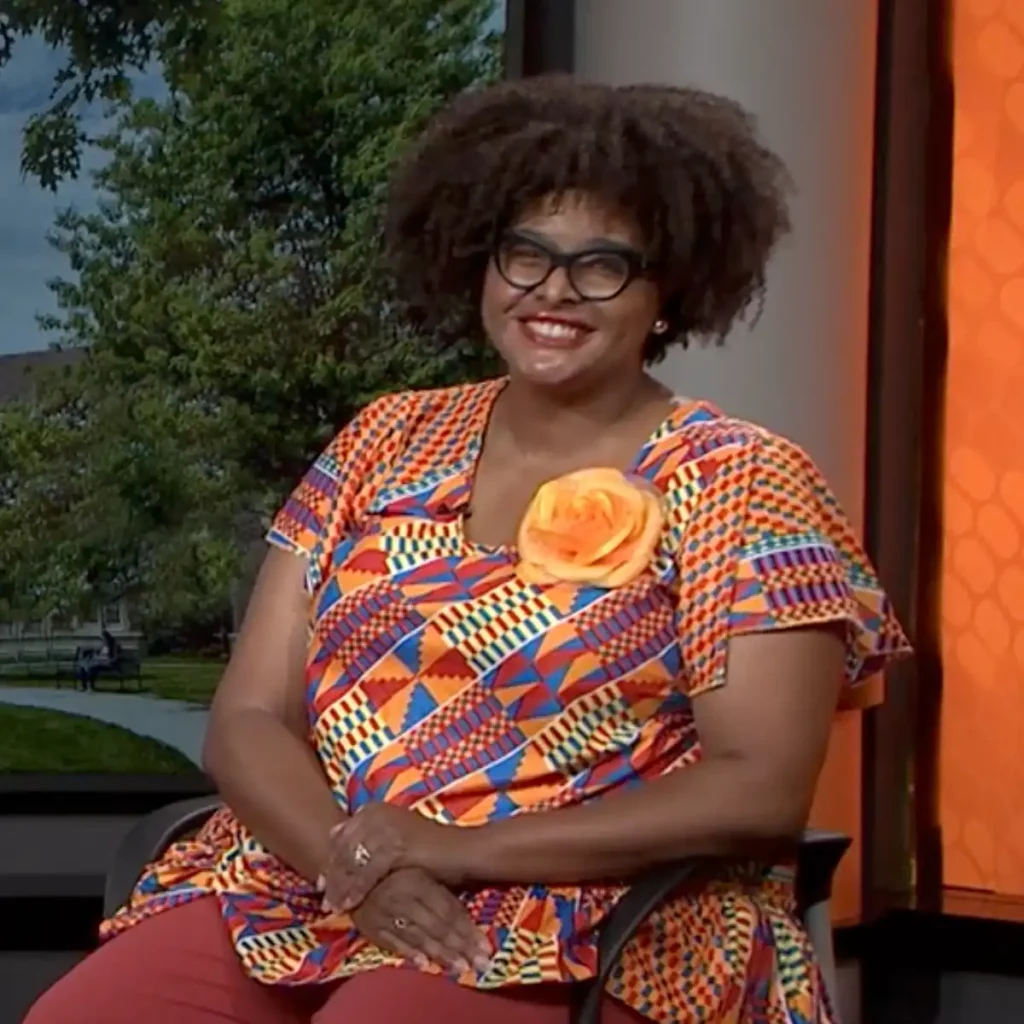a photo of Africana Studies department head and professor Shayla C. Nunnally Violette and associate dean of students Crystal Hardeman-Ikem discuss the importance of Juneteenth and how it's celebrated.